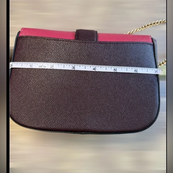 Coach Pink and Brown Leather Crossbody with Gold Butterfly Lock - Picture 3 of 8